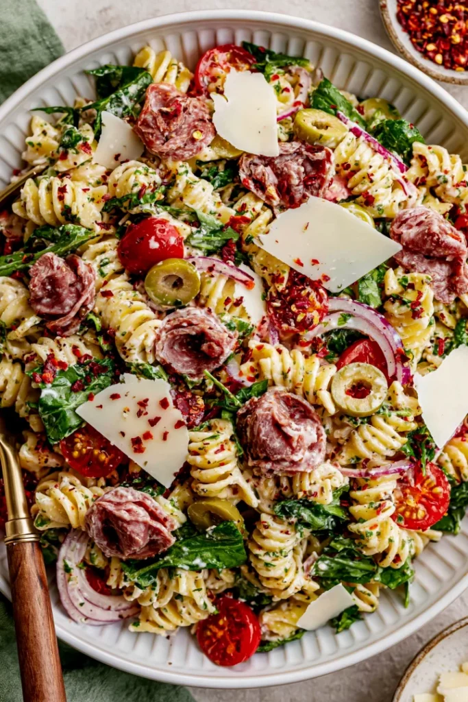 Italian Grinder Pasta Salad with Chili Crisp
