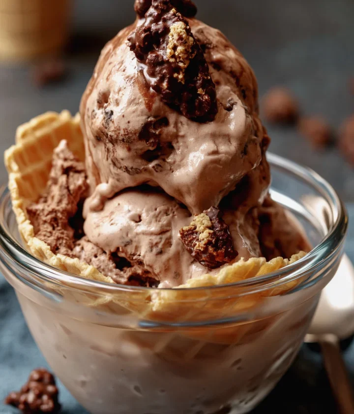 No Churn Chocolate Crackle Ice Cream