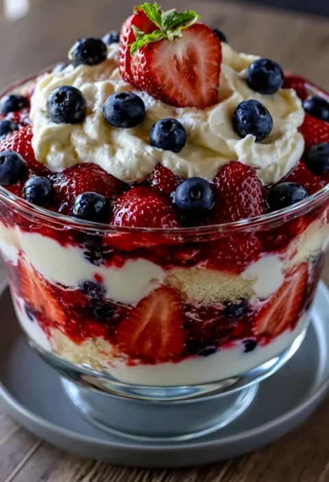 Perfect Red White and Blue Labor Day Trifle