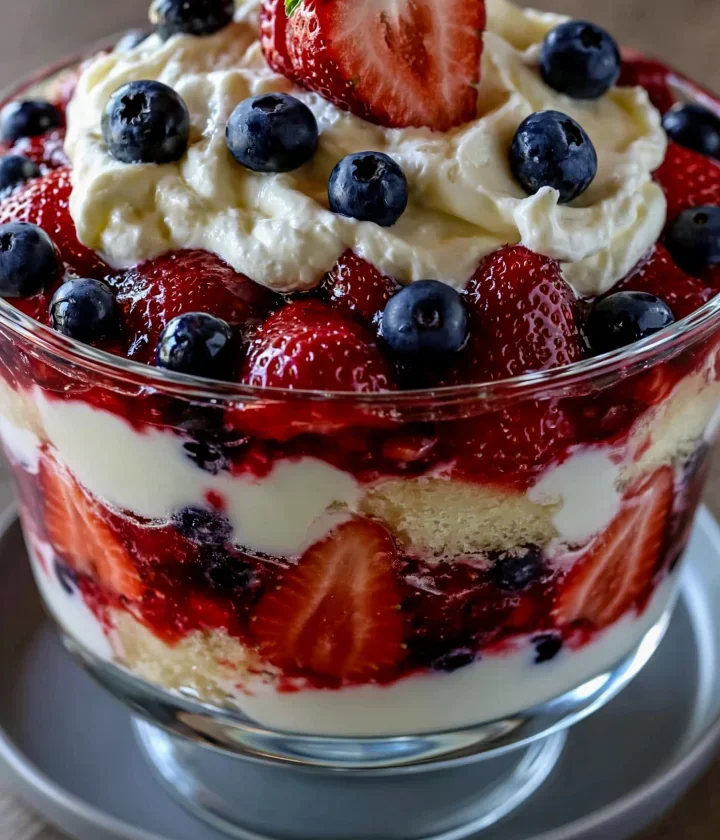 Perfect Red White and Blue Labor Day Trifle