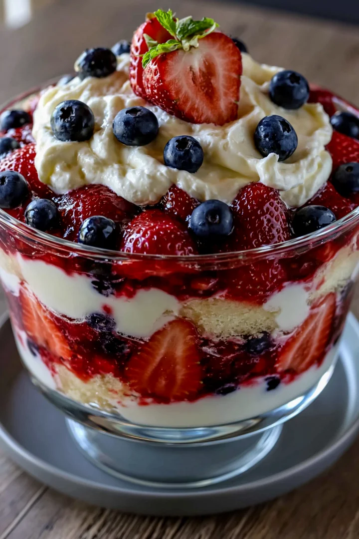 Perfect Red White and Blue Labor Day Trifle