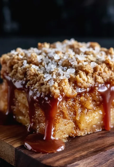 Perfect Salted Caramel Apple Crisp
