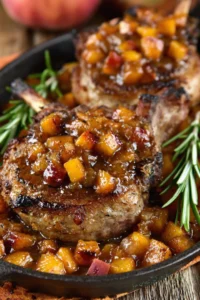 Roasted Lamb Chops with Peach Sauce