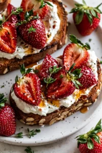 Roasted Strawberry Whipped Ricotta Toast & Tasty and Easy