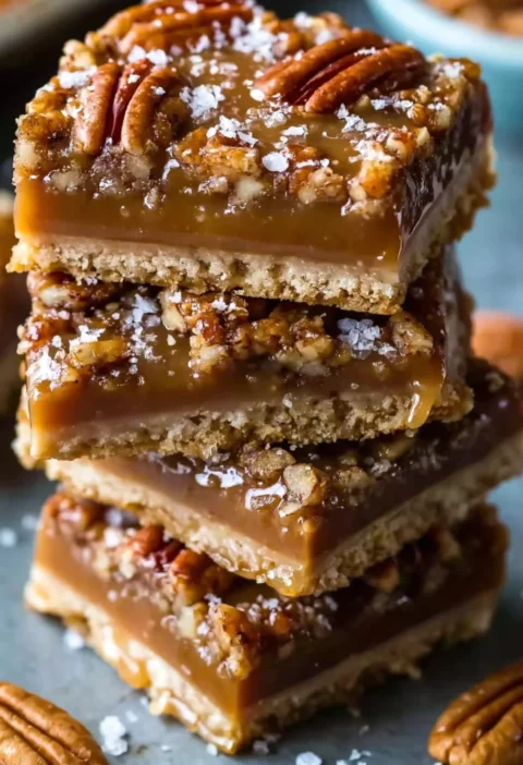 Salted Caramel Pecan Pie Bars
