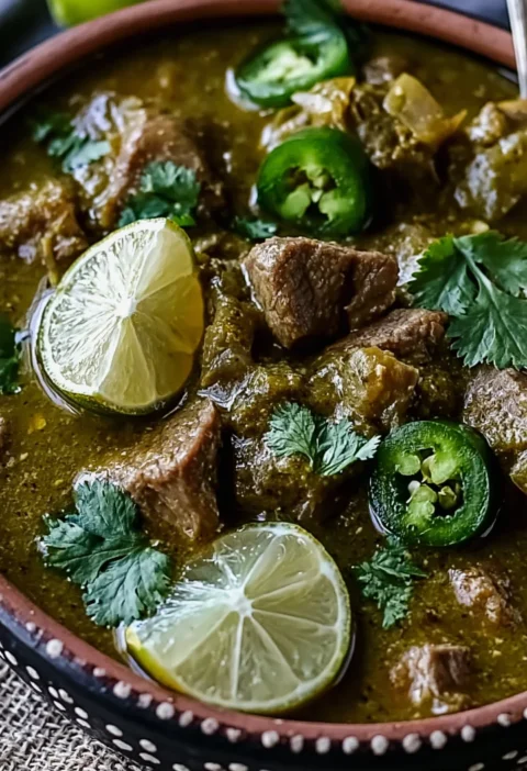 Mexican beef chile verde