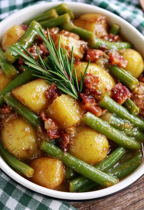 Slow Cooker Amish Potatoes and Green Beans