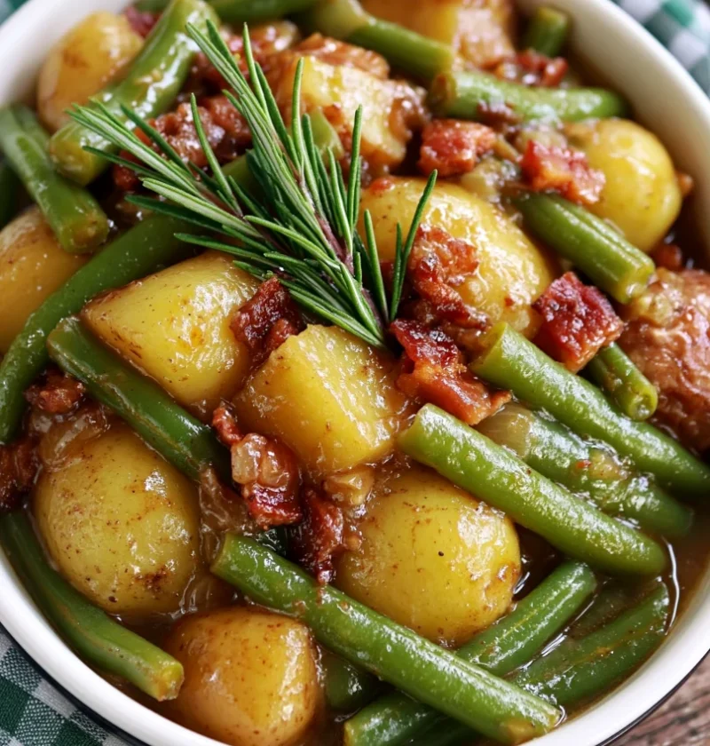 Slow Cooker Amish Potatoes and Green Beans