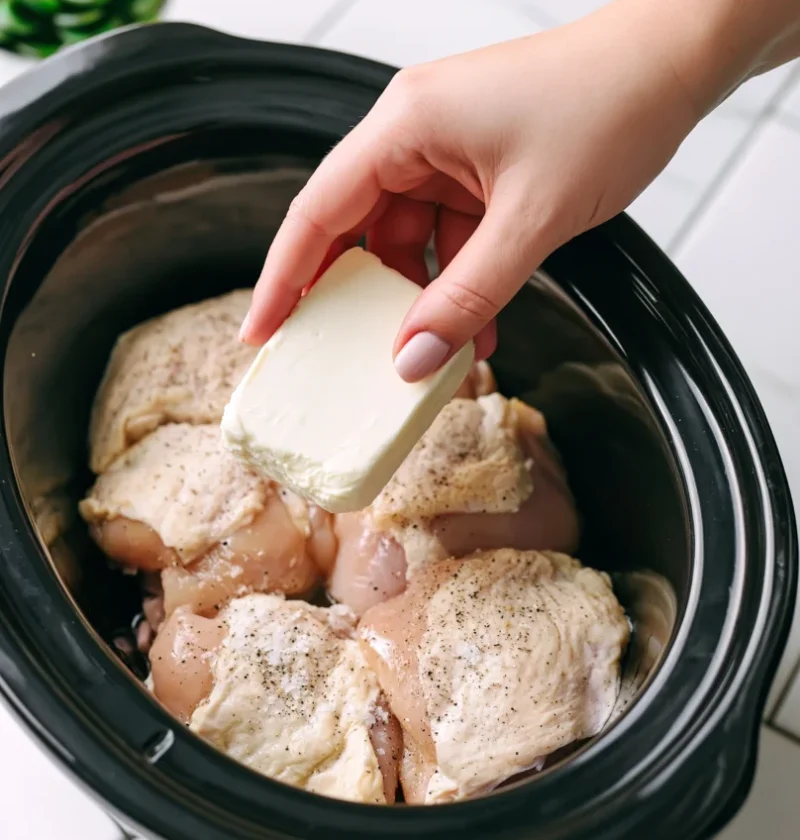 Slow Cooker Cream Cheese Salsa Chicken