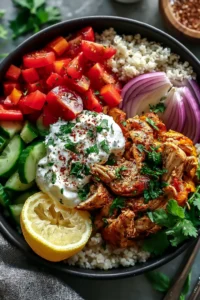 Wholesome High Protein Crockpot Chicken Shawarma Bowl Delight