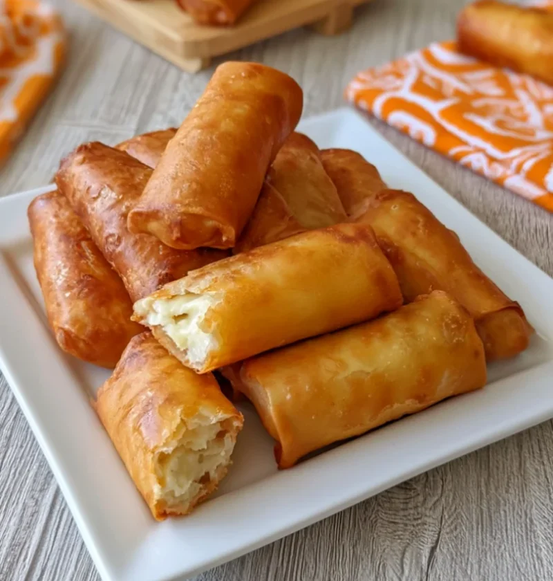 Banana and Cream Cheese Spring Rolls