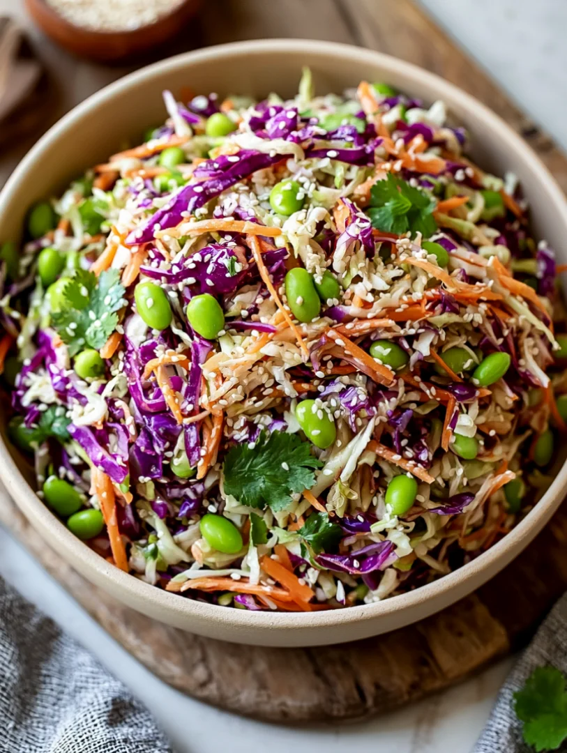 Crunchy Asian Coleslaw with Ginger Dressing
