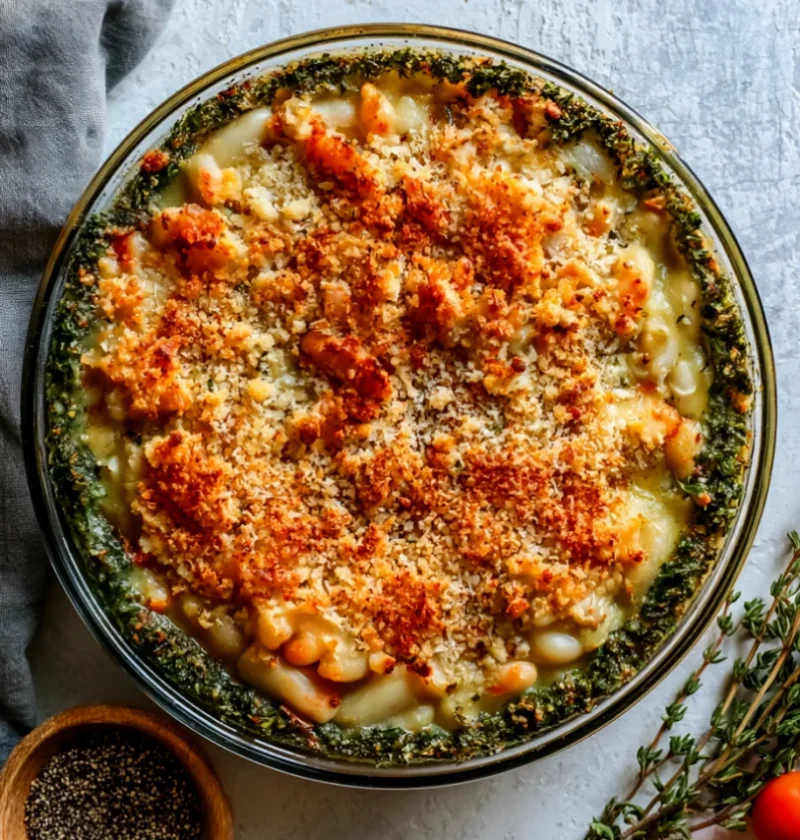 Delicious White Bean and Pesto Bake