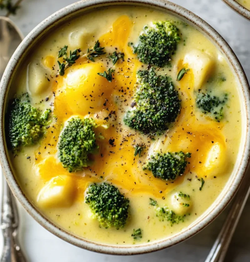 Broccoli potato cheese soup