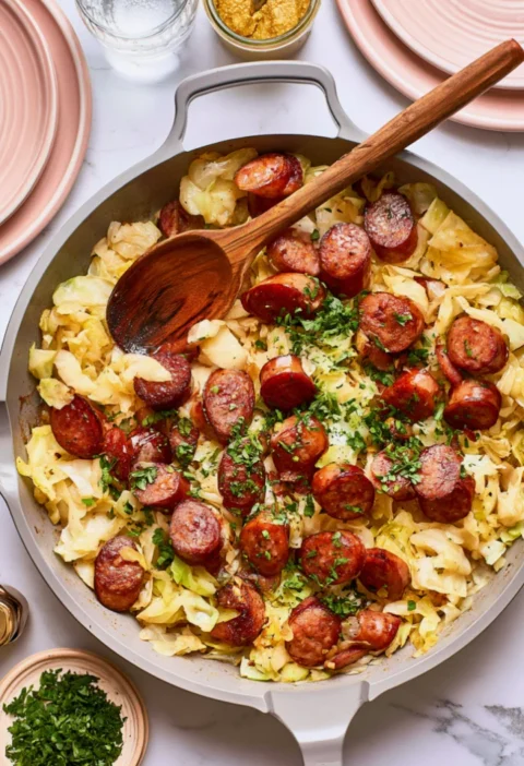 Easy Kielbasa and Cabbage Skillet