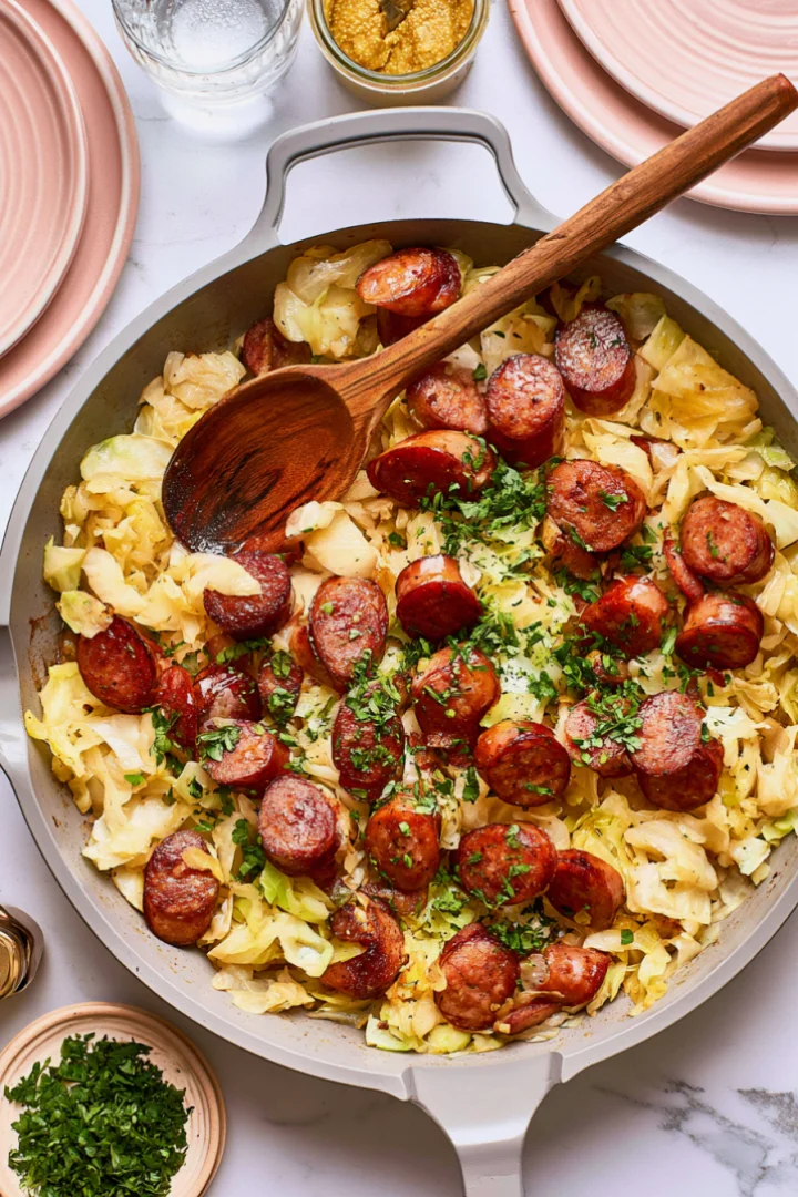 Easy Kielbasa and Cabbage Skillet
