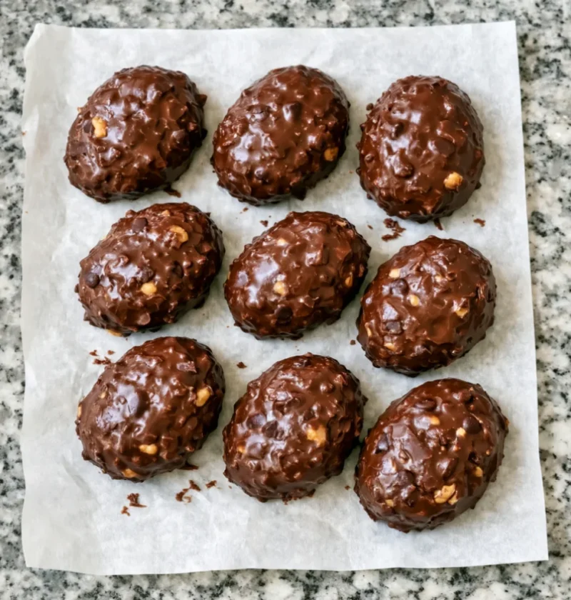 no-bake chocolate walnut clusters