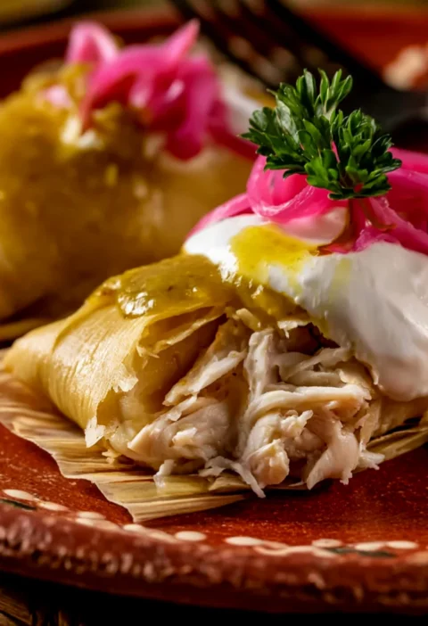 Green Chili Chicken Tamales