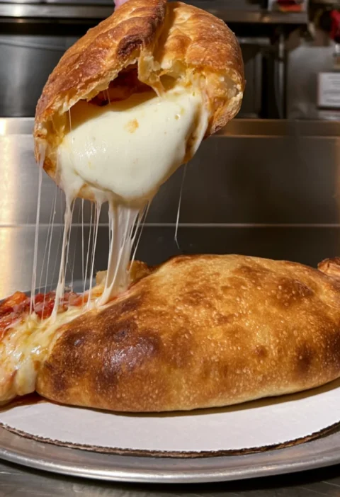 Homemade Pepperoni Three-Cheese Calzone