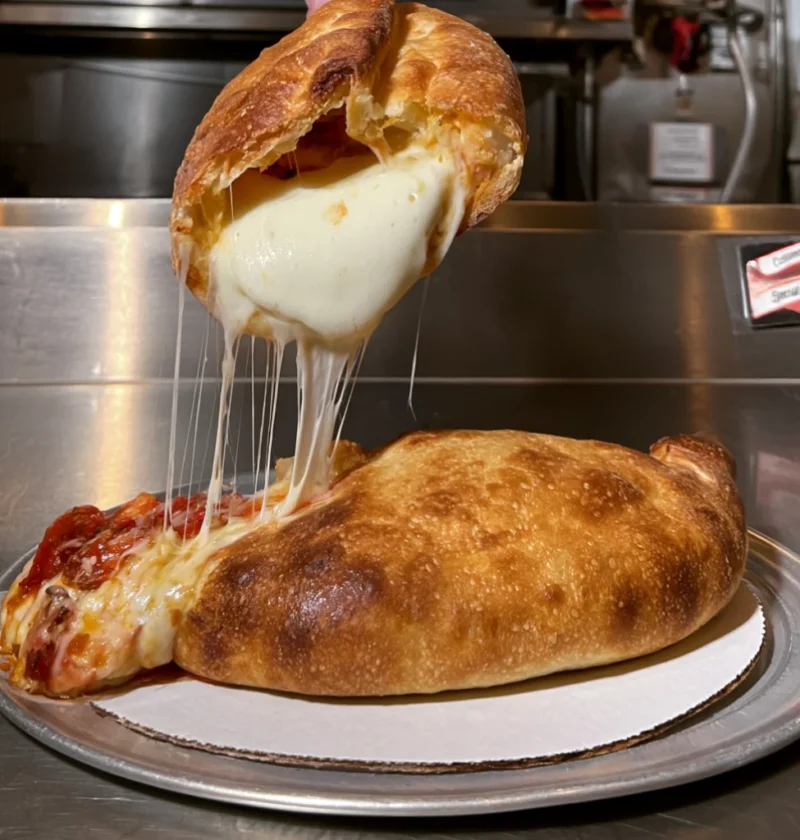 Homemade Pepperoni Three-Cheese Calzone