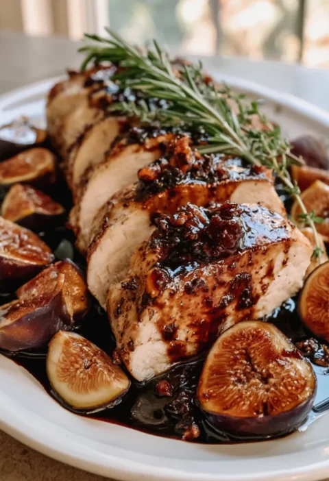Savory Fig Balsamic Glazed Chicken Thighs