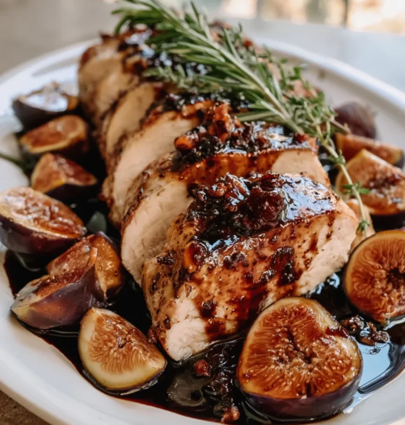 Savory Fig Balsamic Glazed Chicken Thighs