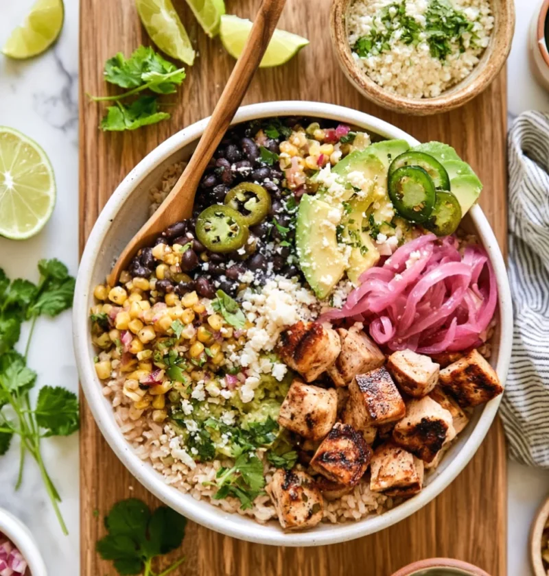 Street Corn Chicken Rice Bowls