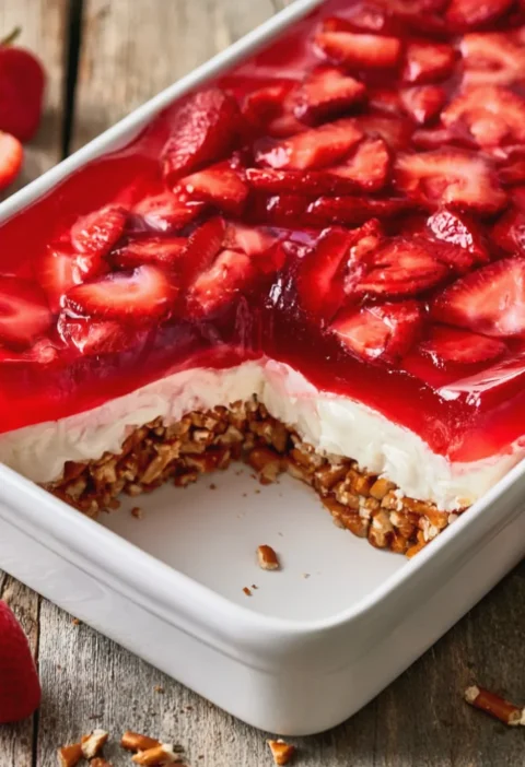 The Best Strawberry Pretzel Salad Recipe