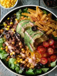 Ultimate Taco Salad with Ranch Salsa Dressing