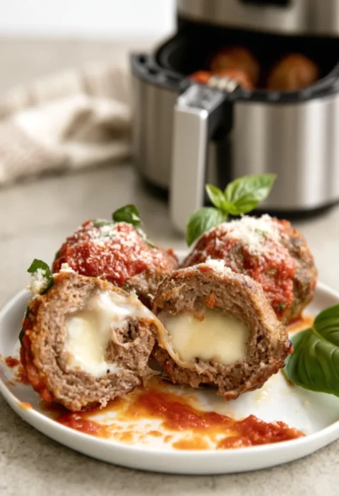 Air Fryer Stuffed Meatballs