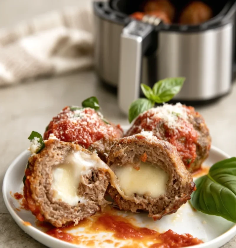 Air Fryer Stuffed Meatballs
