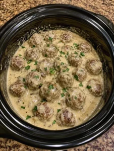 Creamy Garlic Slow-Cooker Meatballs